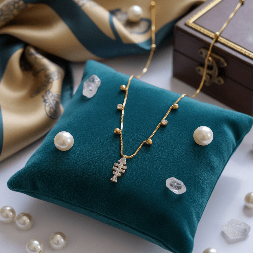 COLAR ESPINHA DE PEIXE CRAVEJADA