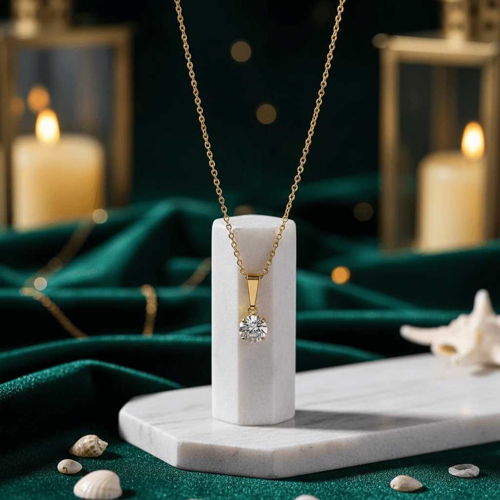 Colar Com Pingente Ponto De Luz 