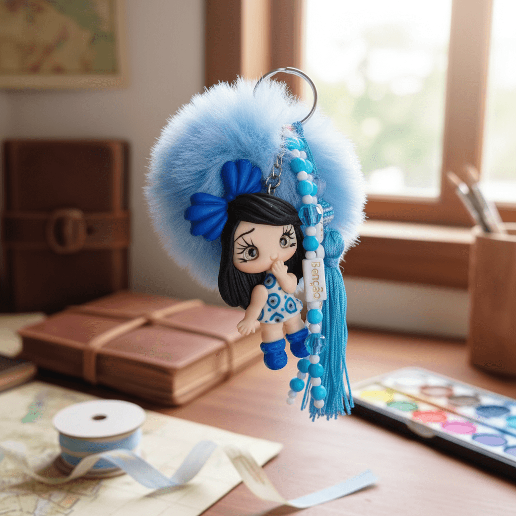 Chaveiro Personalizado com Nome e Pompom