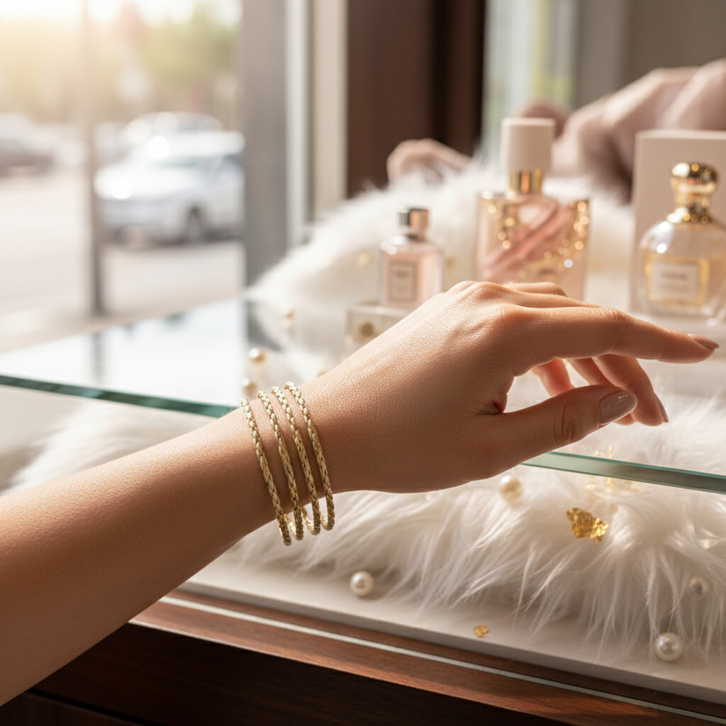 Pulseiras Couro Dourada