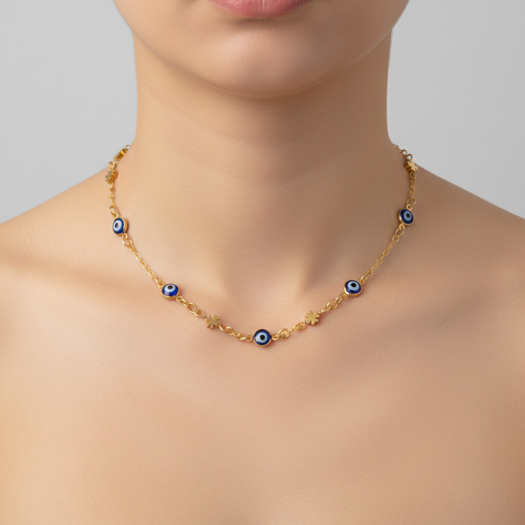 Choker Olho Grego Dourada