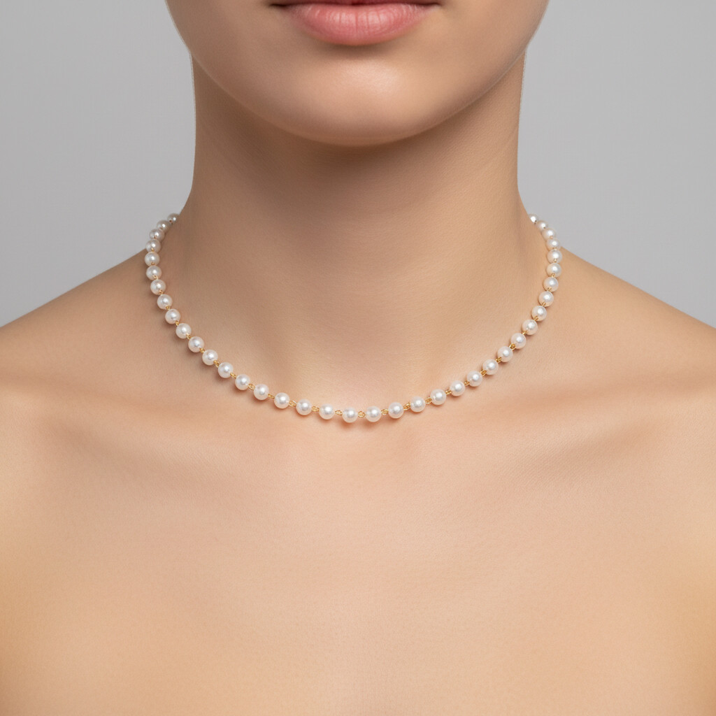 Colar de Pérolas Brancas