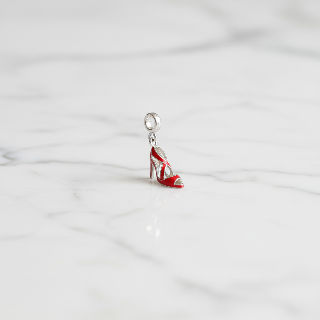 Pingente Sapato Esmalte Vermelho