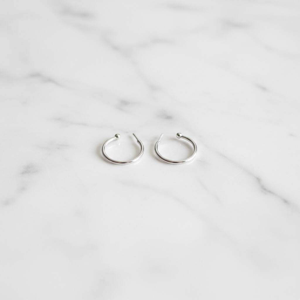 Brinco Argola Rodio Branco