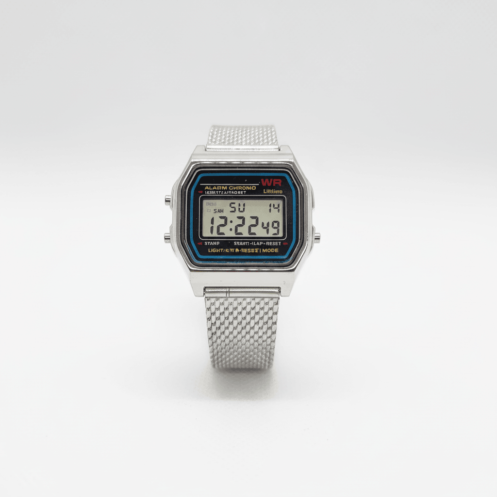 Relógio Retrô Prata com preto