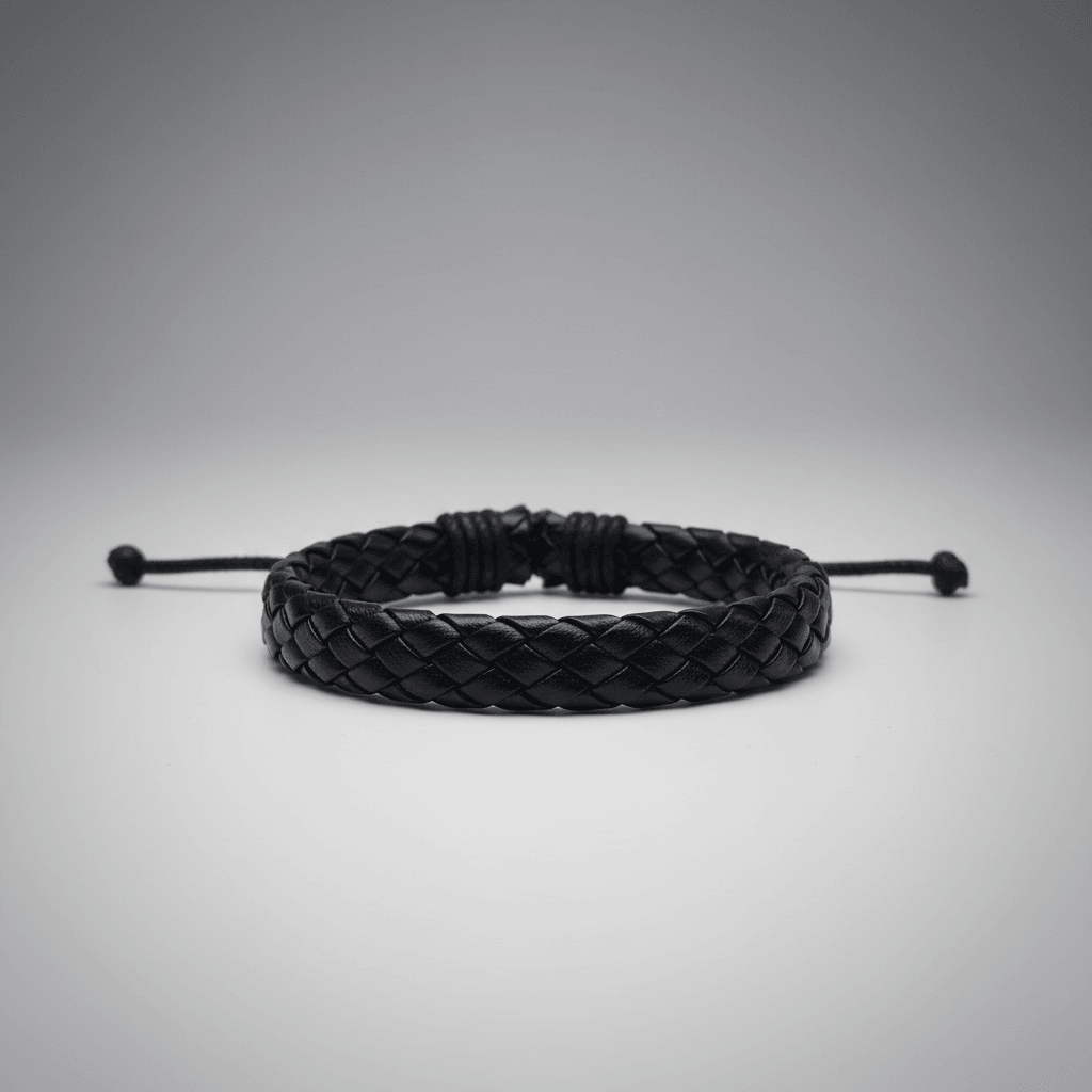 Pulseira couro trançada 