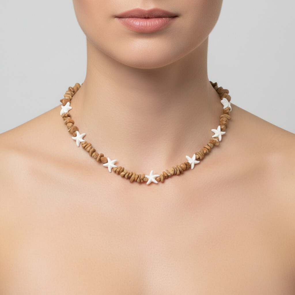 Colar choker pedraria natural