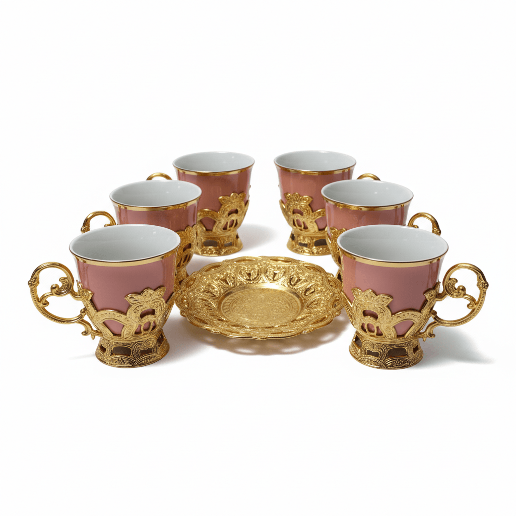 14046 - Jogo Asmar's NW Rosa e Dourado - (Caixa)