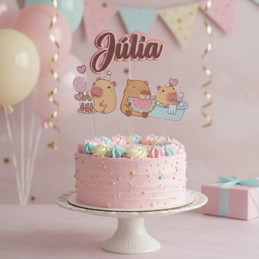 Topos e bolo da capivara 