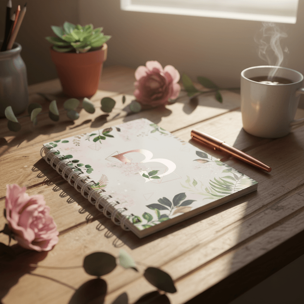 Caderno Alfabeto floral 