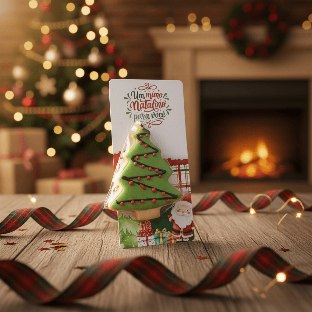 Card com biscoito natalino 