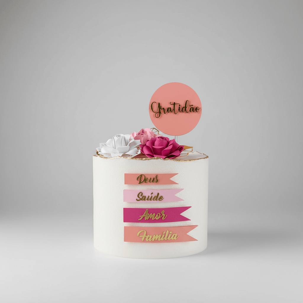 Topo de bolo gratidão - sem as flores