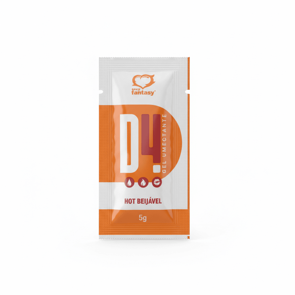 D4 Gel Umectante Hot Beijável Laranja 5g