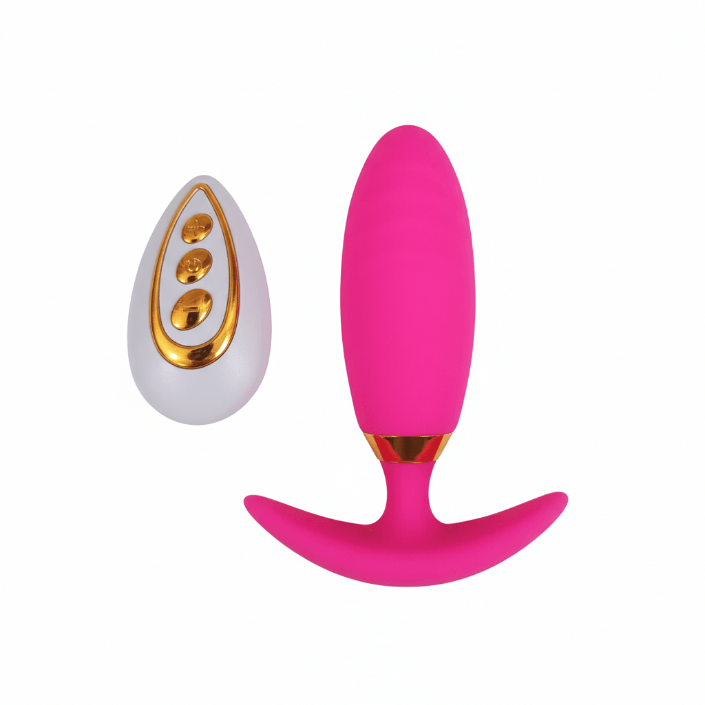 Plug 9x3cm Vibratório c/ Controle PINK