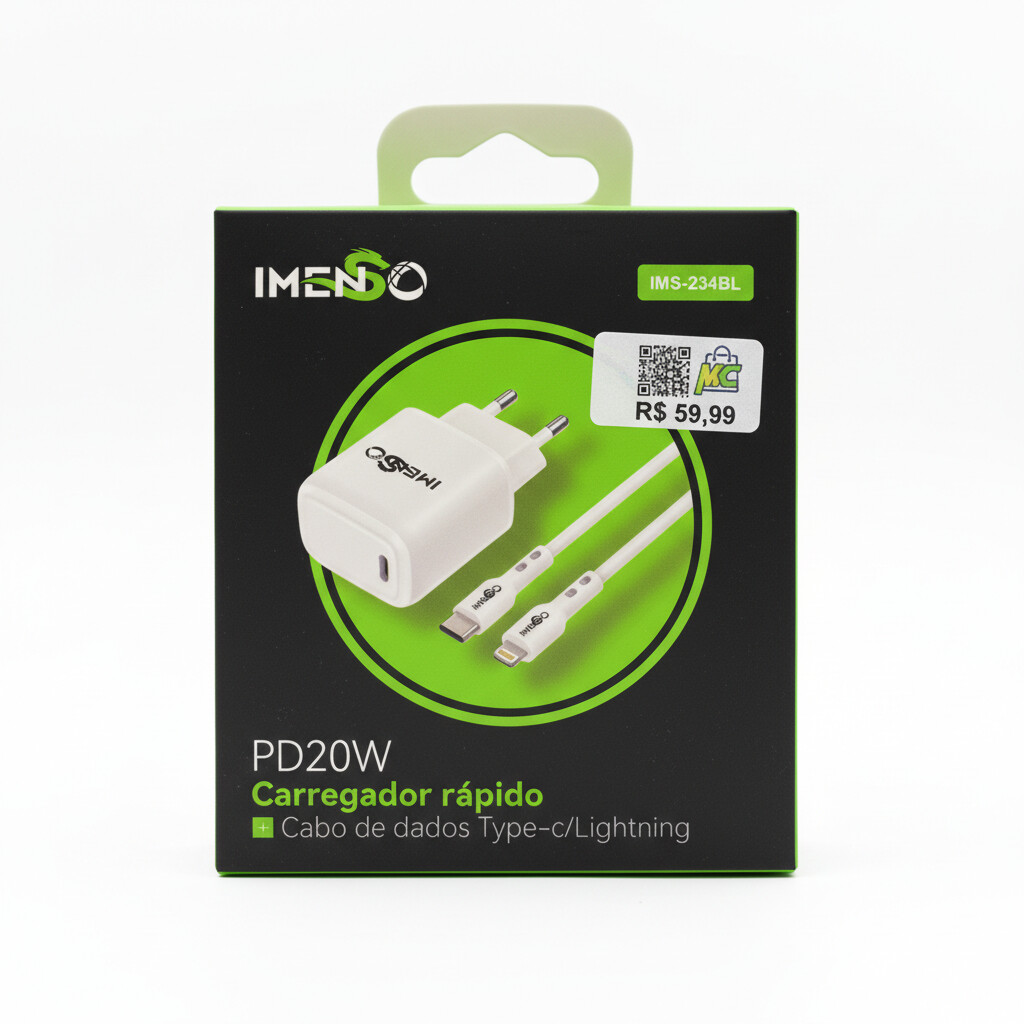 Carregador completo para IPhone 20w Imenso Ims-234BL