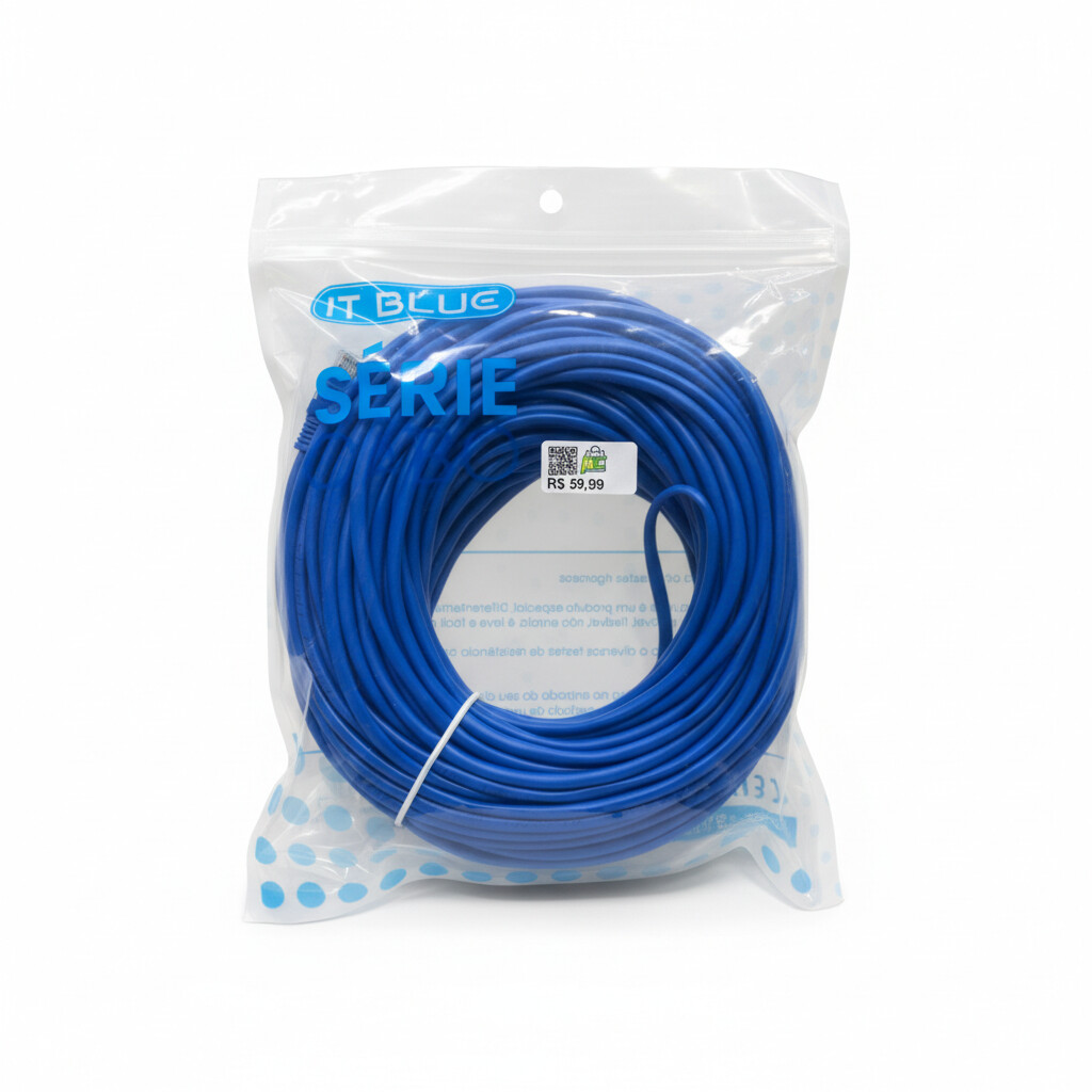 Cabo de Rede 30m IT•Blue LE-307 - Conexão estável e segura em longas distâncias.