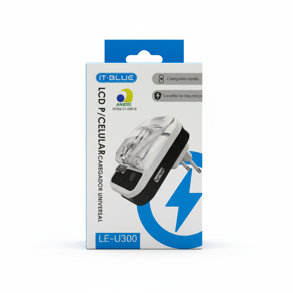 Carregador de Bateria Universal IT-BLUE LE-U300 - Energia sempre disponível para seus dispositivos.